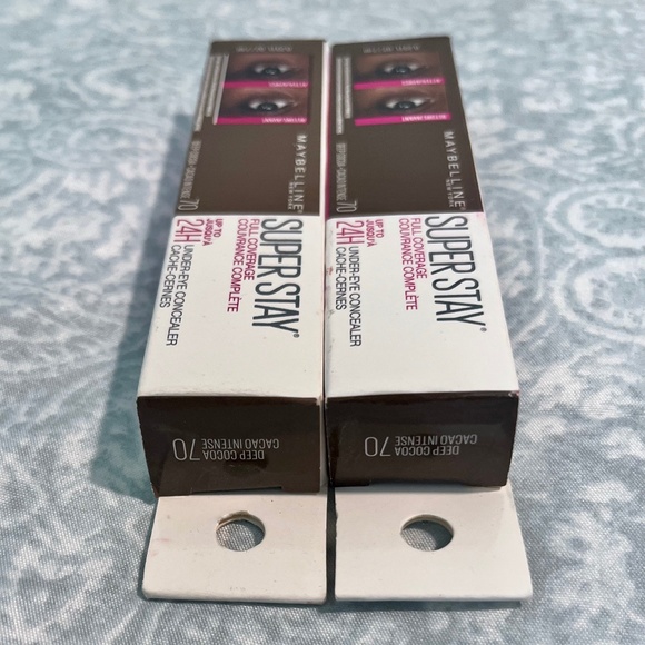 2X Maybelline Super Stay Full Coverage Under Eye Concealer Deep Cocoa #70 - Picture 2 of 7